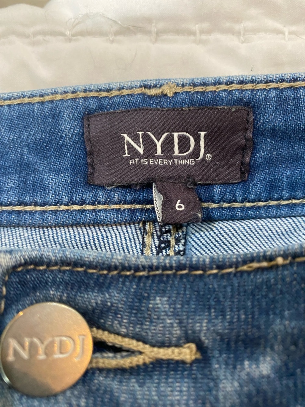 NYDJ Medium Blue Wide-Leg Flared Jeans - Picture 4 of 4